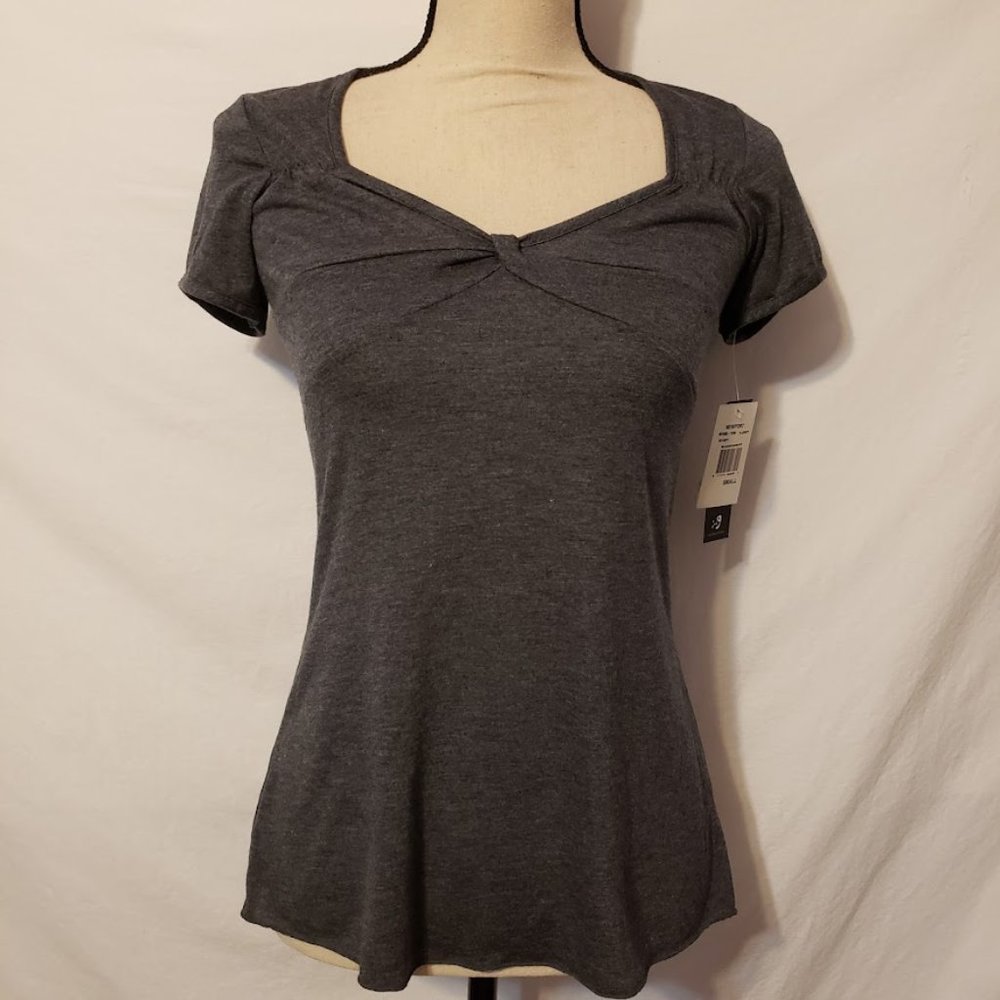 NWT Ing Women's Short Sleeve Newport Top Heather Grey Small S